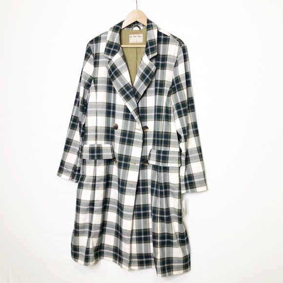 Free  People Freddie Long line double breasted plaid blazer coat - Picture 10 of 13